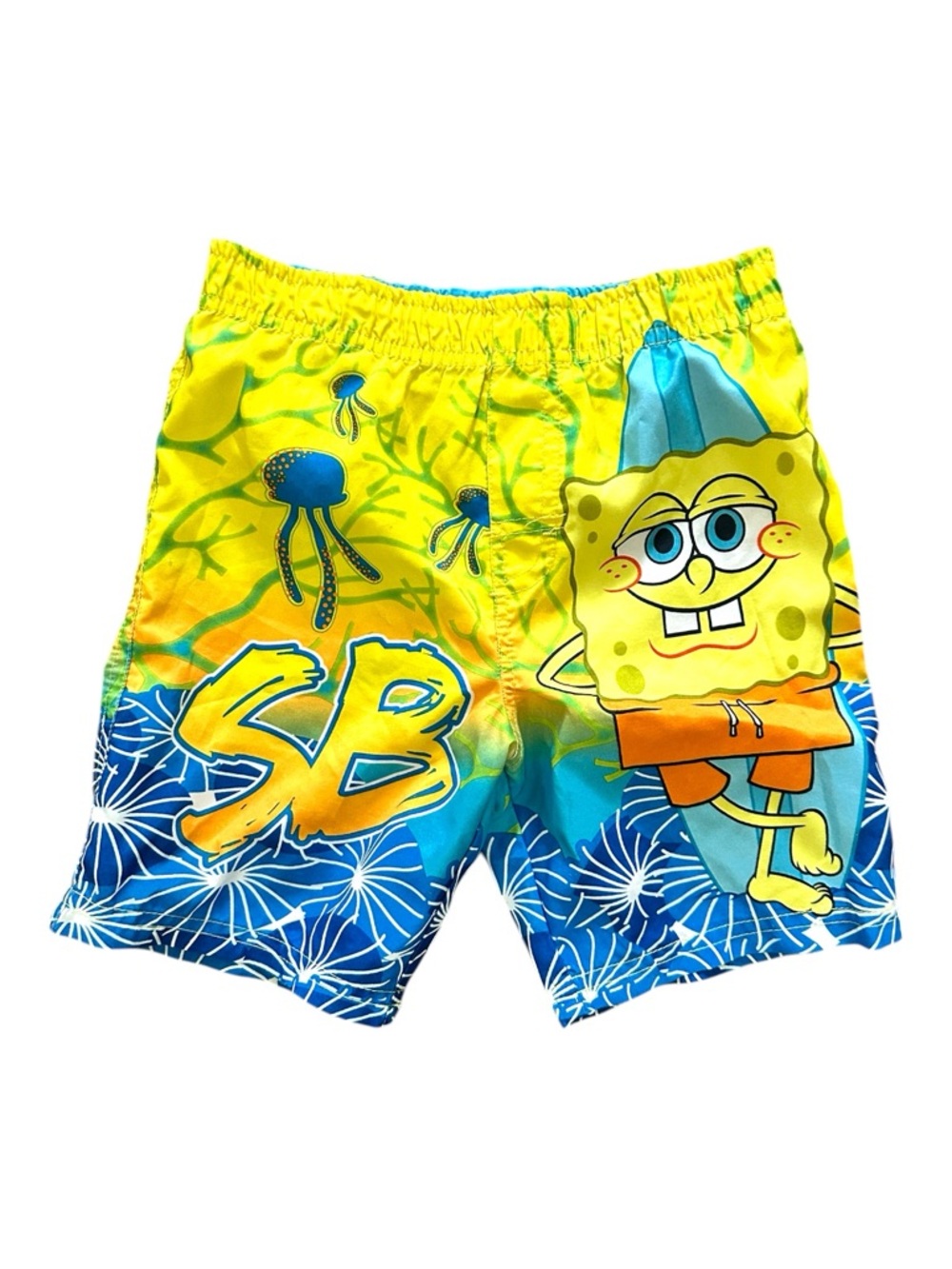 SpongeBob Yellow & Blue Swim Shorts for Kids official nickelodeon Boy’s 3T